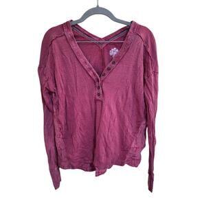 Women's Pilcro Cotton Henley Long Sleeve Top XS